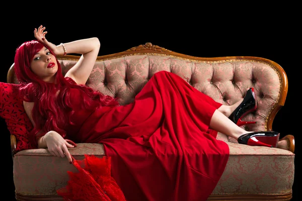 Lady in red — Stock Photo, Image