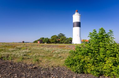 Ottenby deniz feneri - deniz sahil Manzaralı