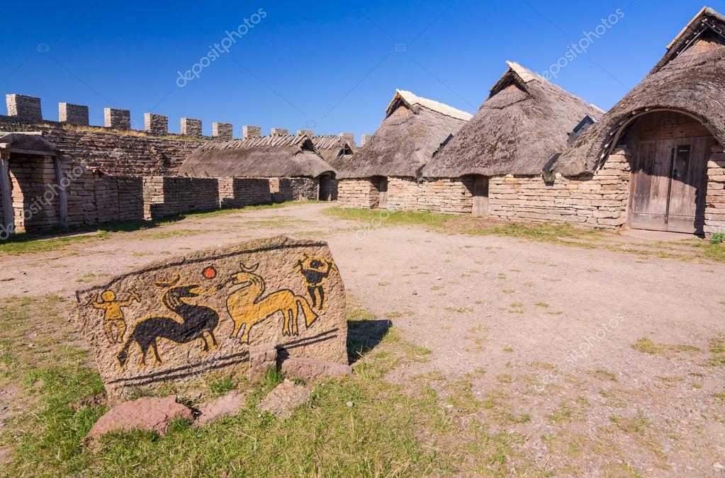 Iron Age symbols in Eketorp castle — Stock Photo © peter77 #65777965