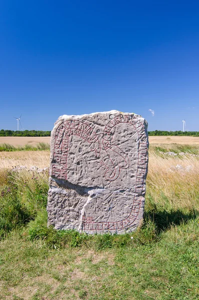 厄兰岛岛上的符文石 — 图库照片