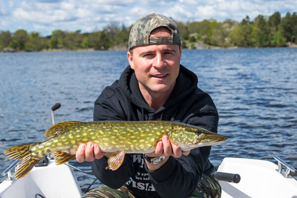 Man fishing pike