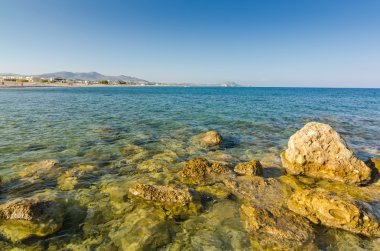 Rhodes Karadeniz kıyısında akşam zaman