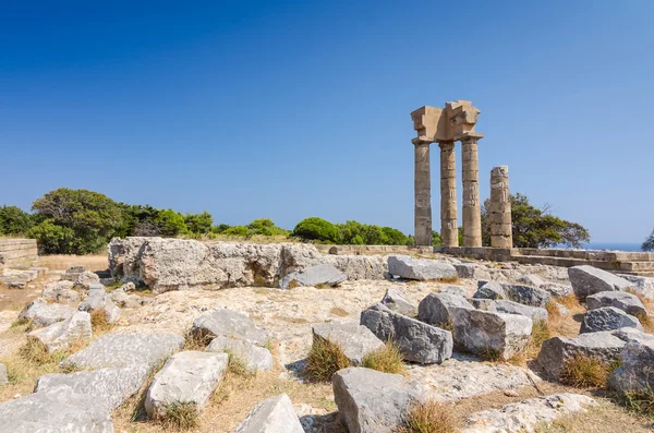 Landscape of Apollo ruins on Rhodes — Stock Photo, Image