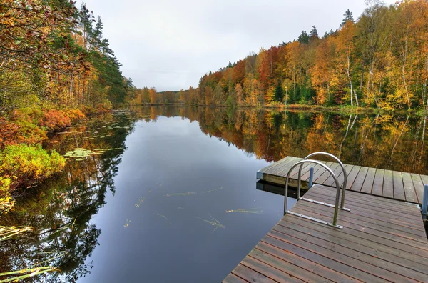 Swedish lake in October — Stock Photo, Image