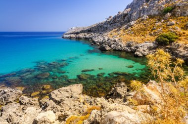 Güzel deniz üzerinde Rhodes defne