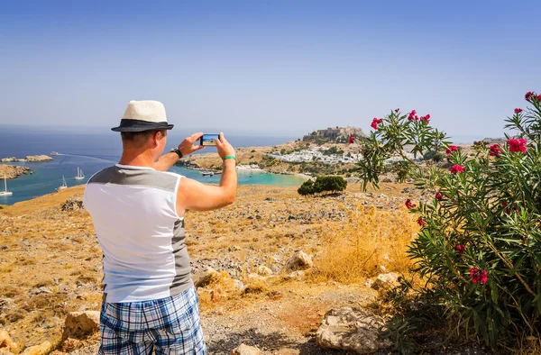 Vzhledem Foto krásná krajina Rhodos — Stock fotografie