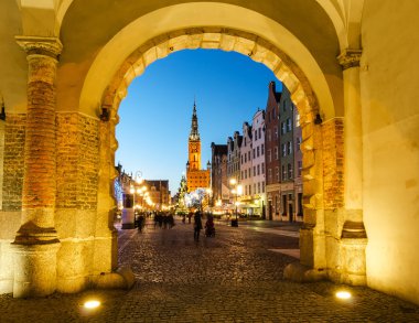 Yeşil kapı Gdansk eski şehir