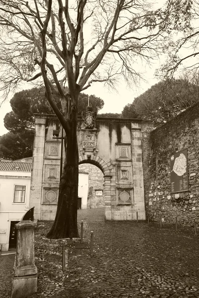 Detalj Medeltida San Jorge Slott Lisbon — Stockfoto