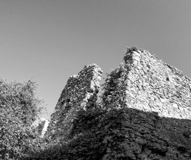 Çayırdaki eski harabelerin ayrıntıları