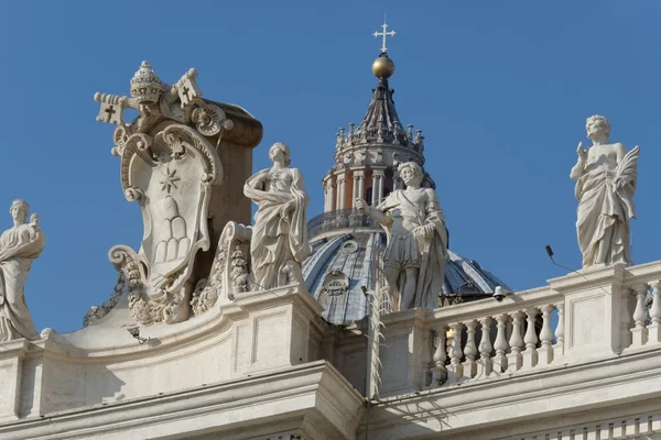 Particolare Della Basilica San Pietro Vaticano Giorno Estate — Foto Stock