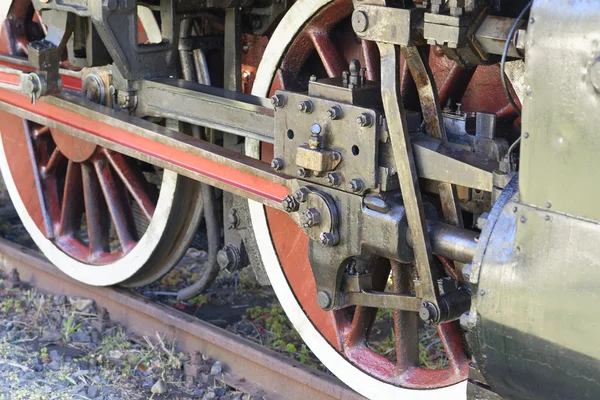 Roues Locomotive Vapeur Fermer Dans Speiza — Photo