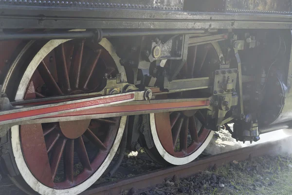 Roues Locomotive Vapeur Fermer Dans Speiza — Photo