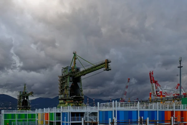 Crane Discharge Coal Ship Jetty — Stock Photo, Image