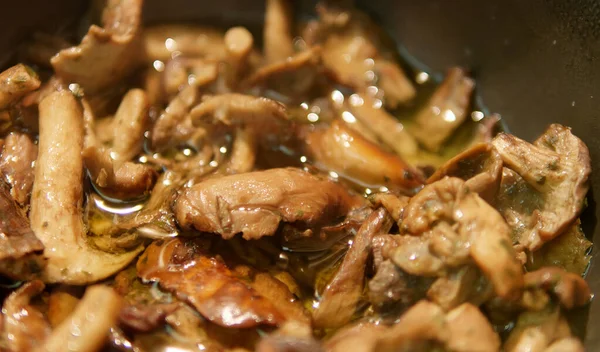 Detail Mushroom Cooked Pot — Stock Photo, Image