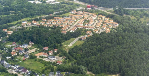 Vanuit Lucht Zicht Gdansk Polen Opstijgen Vanuit Het Vliegtuig — Stockfoto