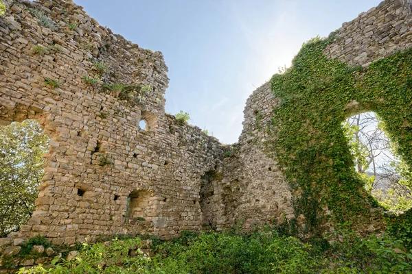 Detalle Las Ruinas Antiguas Castillo Cerca Biassa Pequeño Pueblo Spezia —  Fotos de Stock