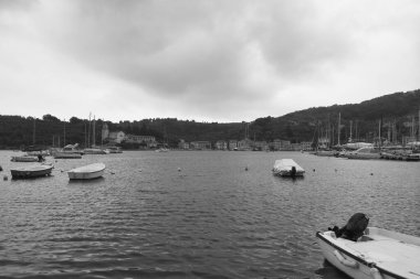 La spezia 'da küçük bir köy çok güzel bir manzara.