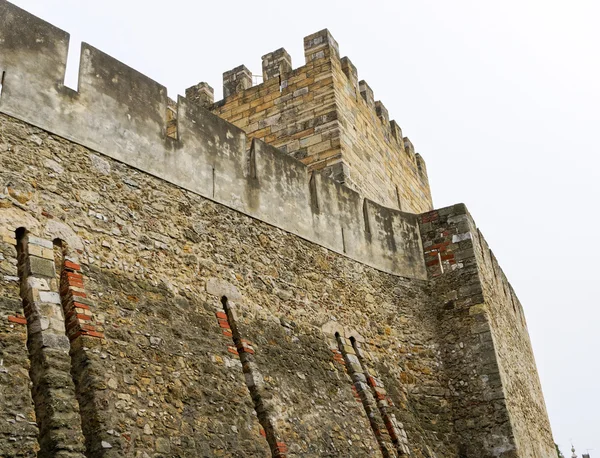 Detalle Del Castillo Medieval San Jorge Lisbon — Foto de Stock