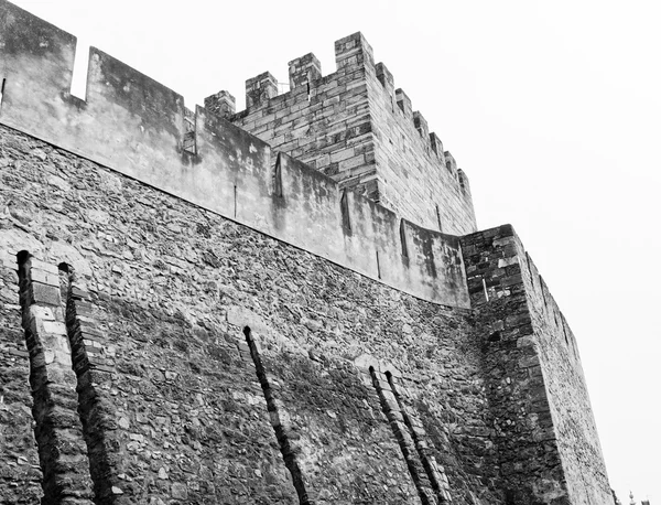 Λεπτομέρεια Του Μεσαιωνικού Κάστρου San Jorge Στο Lisbon — Φωτογραφία Αρχείου