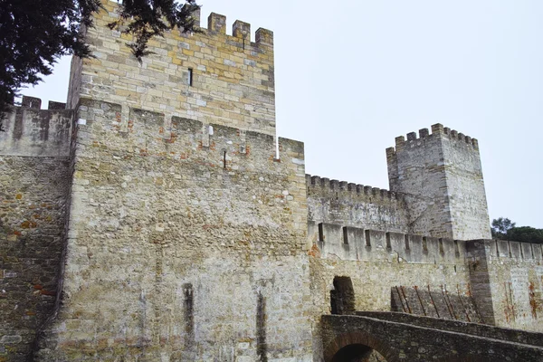 Detalle Del Castillo Medieval San Jorge Lisbon — Foto de Stock