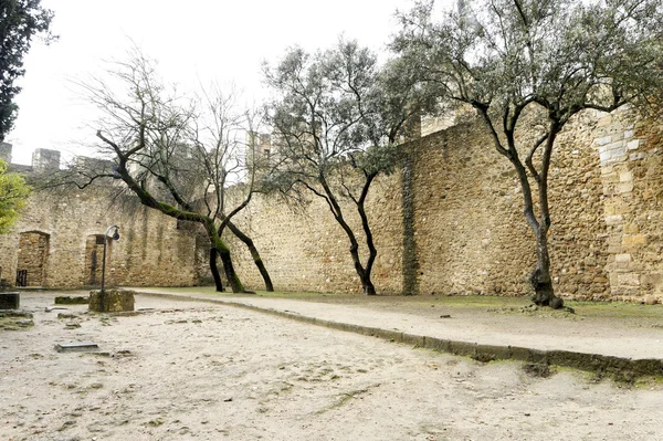 リスボンの中世の三条城の詳細ページ — ストック写真