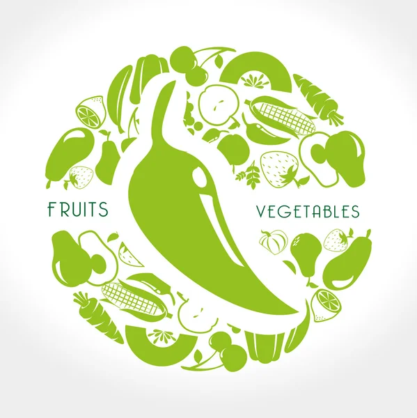 果物や野菜のデザイン — ストックベクタ
