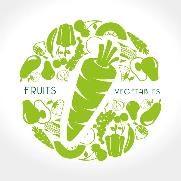 Фрукты и овощи дизайн — стоковый вектор