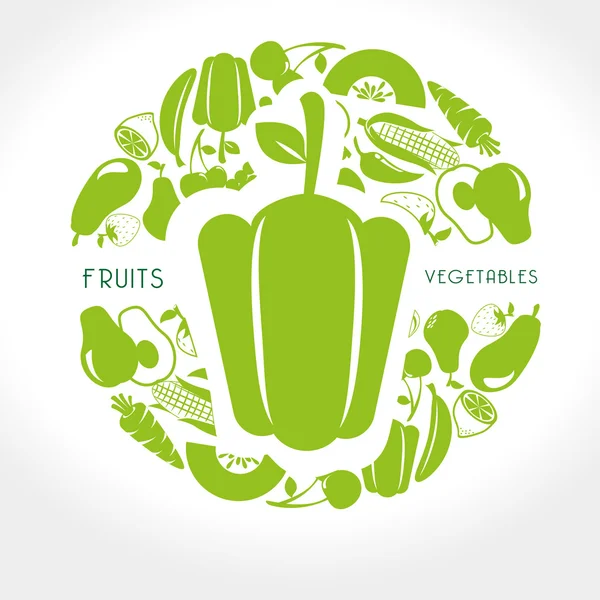 Diseño de frutas y verduras — Vector de stock