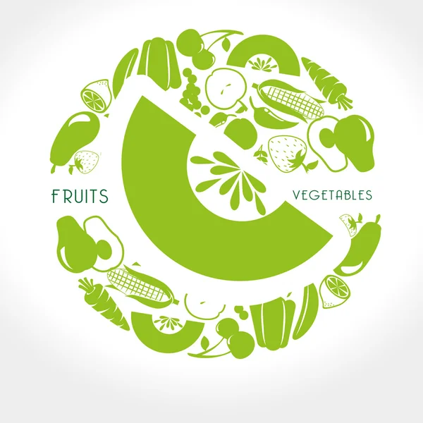 Frukt och grönsaker design — Stock vektor