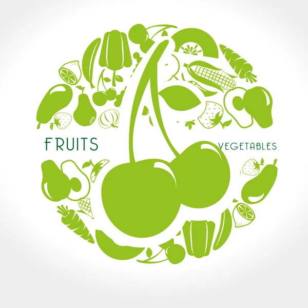 Fruits et légumes design — Image vectorielle