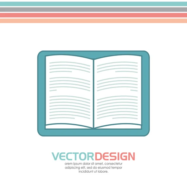 Libro icono diseño — Vector de stock