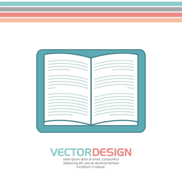 Libro icona design — Vettoriale Stock