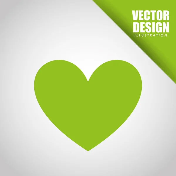 Cuore Icona design — Vettoriale Stock