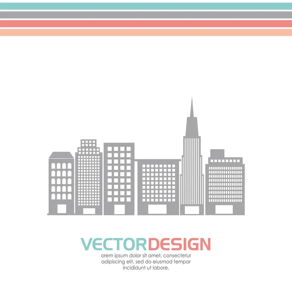 Budovy ikony designu — Stockový vektor