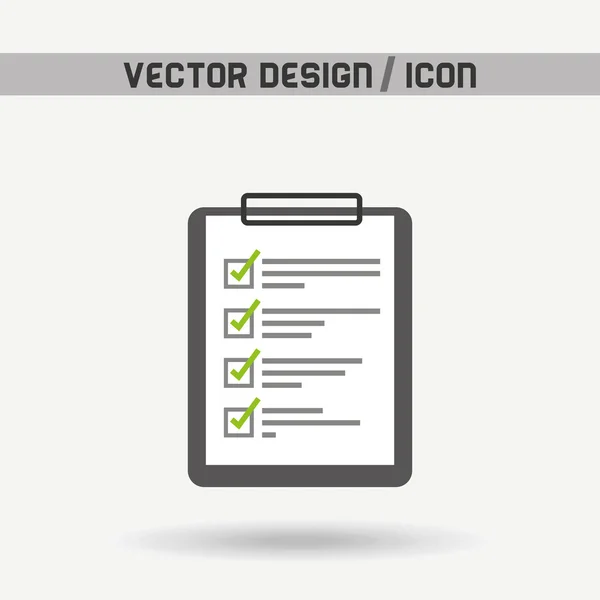 Lista di controllo Icona Design — Vettoriale Stock
