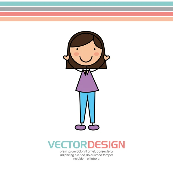 Roztomilé děti design — Stockový vektor
