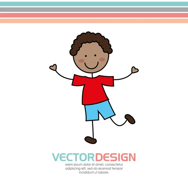 Schattige kinderen ontwerp — Stockvector