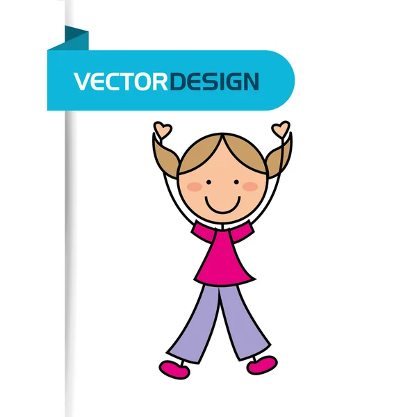 Schattige kinderen ontwerp — Stockvector