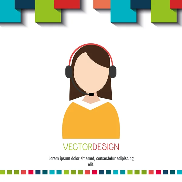 Callcenter-Vermittler — Stockvektor