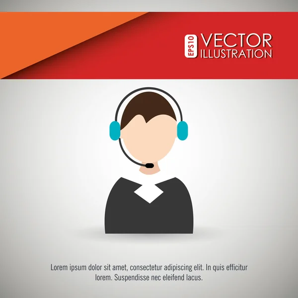 Agente de call center — Vetor de Stock