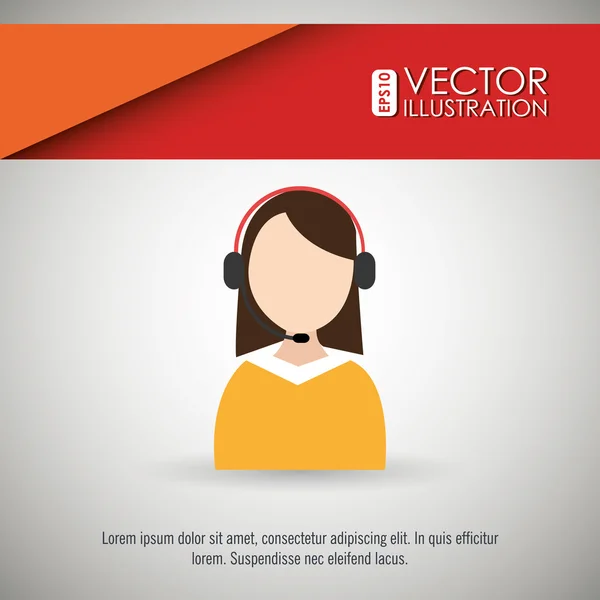 Agente de call center — Vetor de Stock