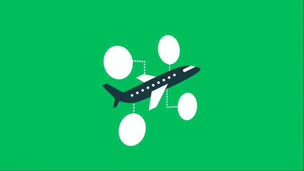 Letadla ikony designu — Stock video