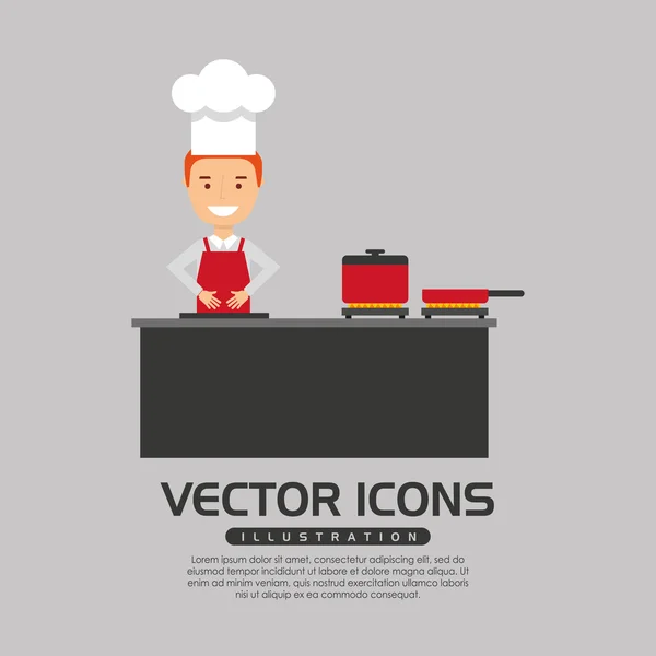 Diseño profesional del chef — Vector de stock