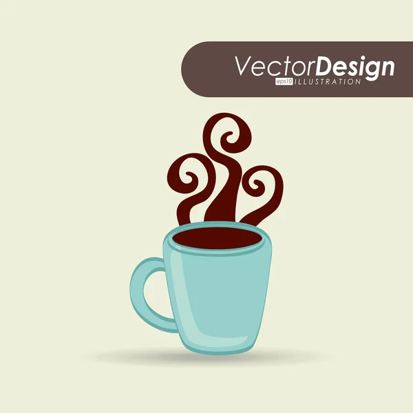 Koffie tijd pictogram ontwerp — Stockvector