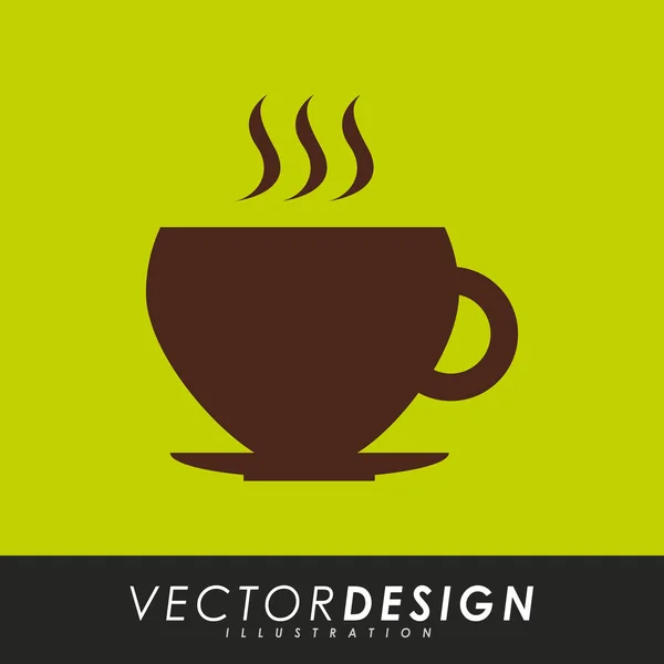 Koffie tijd pictogram ontwerp — Stockvector