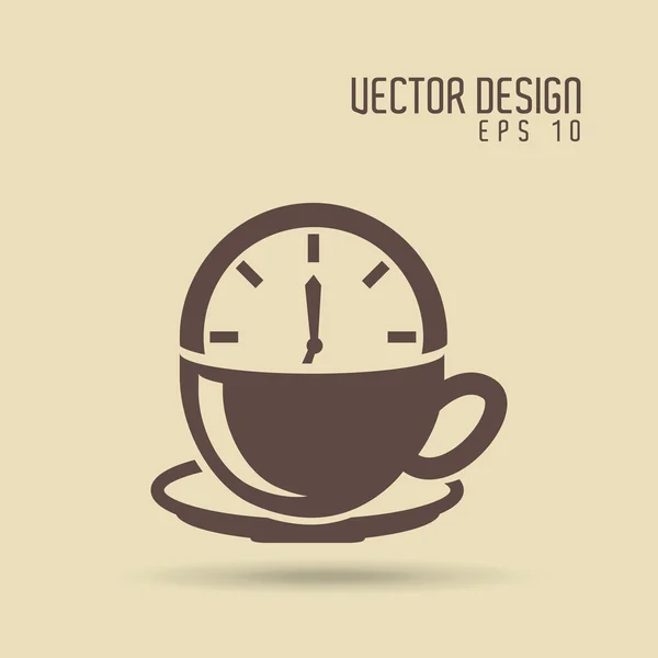 Tempo de café ícone design — Vetor de Stock