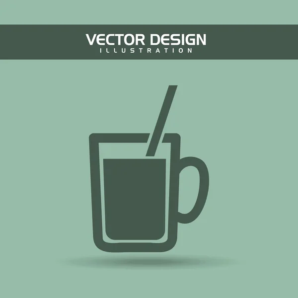 Tiempo de café icono de diseño — Vector de stock