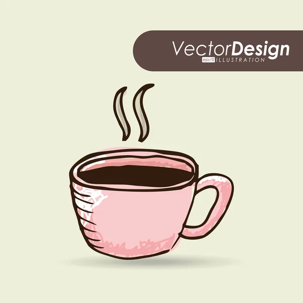 Caffè tempo icona di design — Vettoriale Stock