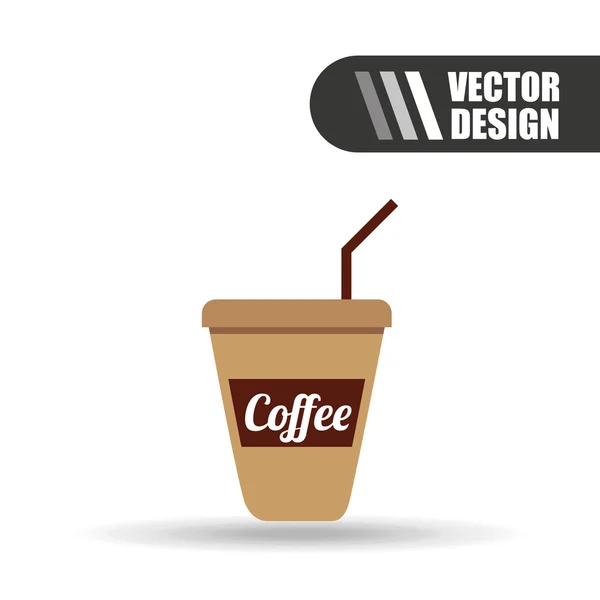 Kávé idő ikon tervezés — Stock Vector
