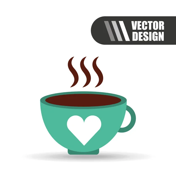 Koffie tijd pictogram ontwerp — Stockvector